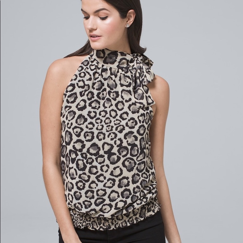 3/$30 Sale+free shipping Cheetah Print Halter Top